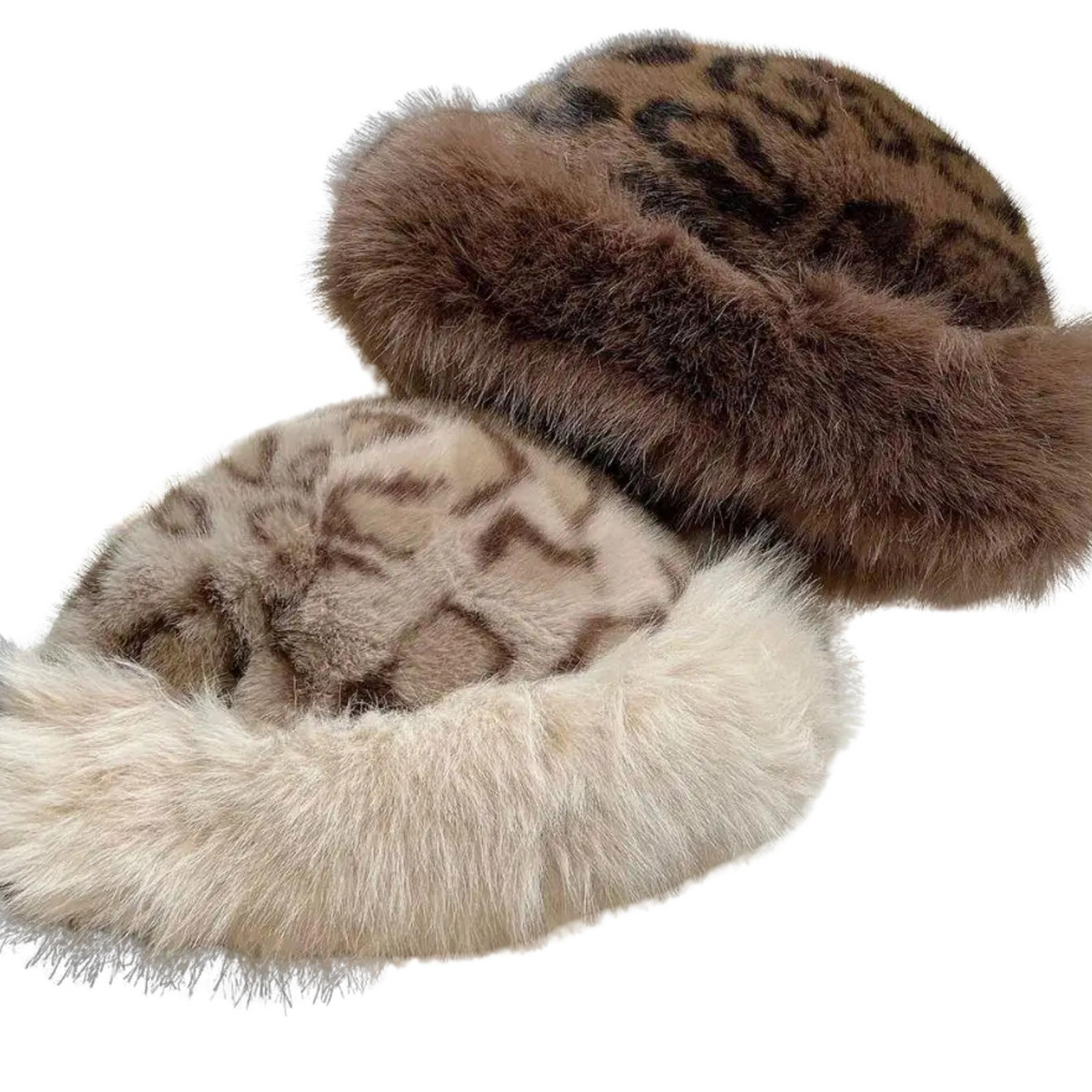 Women's Faux Fur Hat Hot Leopard Print Fur Hat Female Faux Fur Thick Winter Hat, Drestiny, Hats, Faux Fur Hats, United States, USA, Canada, Australia, New Zealand, United Kingdom, UK, Leopard Print Faux Fur Hat, Women's Faux Fur Bucket Hat, Fluffy Bucket Hat, Black Faux Fur Hat, shopdrestiny.com
