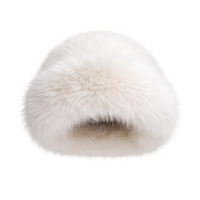 Thumbnail for White faux fur hat on a white background