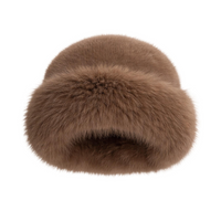 Thumbnail for Brown faux fur hat on a white background