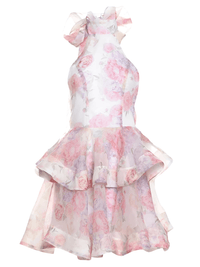 Thumbnail for Women's Floral Backless Mini Dress Women's Summer Sexy Backless Romantic Double Hem Halter Elegant Birthday Banquet Party Bodycon Dress, Drestiny, Mini Dresses, Sleeveless, Off Shoulder, Pink Mini Dress, Pink, Blue Mini Dress, Blue, S, M, L, 4, 6, 8, 10, United States, USA, Canada, Australia, New Zealand, United Kingdom, UK, Floral mini dress, summer floral mini dress, short floral dress, floral mini dress for women, boho floral mini dress, shopdrestiny.com