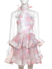 Thumbnail for Women's Floral Backless Mini Dress Women's Summer Sexy Backless Romantic Double Hem Halter Elegant Birthday Banquet Party Bodycon Dress, Drestiny, Mini Dresses, Sleeveless, Off Shoulder, Pink Mini Dress, Pink, Blue Mini Dress, Blue, S, M, L, 4, 6, 8, 10, United States, USA, Canada, Australia, New Zealand, United Kingdom, UK, Floral mini dress, summer floral mini dress, short floral dress, floral mini dress for women, boho floral mini dress, shopdrestiny.com