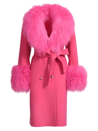 Thumbnail for Women's Wool Cashmere Coat With Real Mongolian Sheep Fur Collar and Cuffs Ladies Double Faced Coats Belted Winter Fall Long Coat -, Coats , Drestiny , Australia, Black, Blue, Brown, Coats, Coffee, Dark Brown, Fuchsia, Green, Khaki, L, Light Grey, Light Purple, Lilac, M, Mint, Mint Green, Neon Green, Orange, Pink, Purple, Red, Royal Blue, S, Teal, United Kingdom, United States, Violet Red, White, XL, XXL , Drestiny , www.shopdrestiny.com