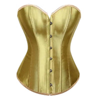 Thumbnail for Gold satin corset with button details on a white background