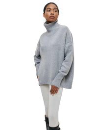 Thumbnail for Women's Oversized Turtleneck Sweater Elegant Thick Pullover Knitted Jumper Long Sleeve Sweaters