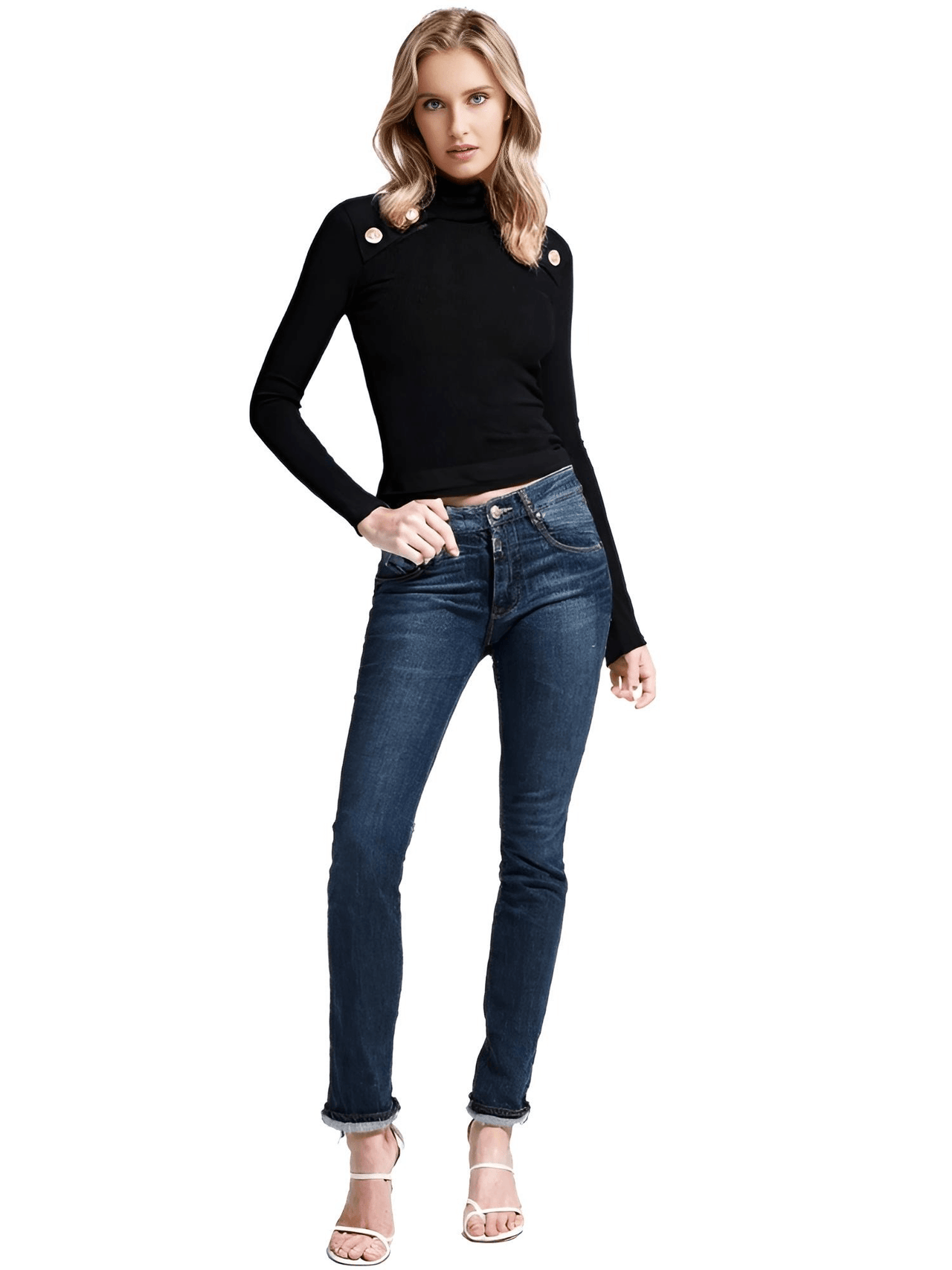 Women's High-End Turtleneck With Gold Buttons - In 7 Colors! -, Turtleneck Sweater , Drestiny , Australia, Black, Blue, Canada, Casual Shirts, Dark Olive Green, Deep Pink, Dress Shirts, FR, L, M, New Zealand, Pink, Pullovers, Red, S, Turtlenecks, United Kingdom, United States, White, XL , Drestiny , www.shopdrestiny.com