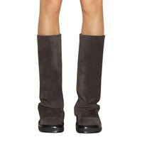 Thumbnail for Women's High-Fashion Slouch Boots Real Leather Chunky Sole Boots For Women, Drestiny, Knee Highs, Ankle Boots, Dark Brown, Brown, Black, Off White, 5, 6, 7, 8, 9, 10, 11, 12, United States, USA, Canada, Australia, New Zealand, United Kingdom, UK, Slouch boots women's, knee high slouch boots, Suede slouch boots, Women's slouch boots, brown slouch boots, Slouchy knee high boots, shopdrestiny.com
