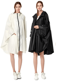 Thumbnail for Women's Hooded Raincoat Waterproof Poncho -, Coats & Jackets , Drestiny , Australia, Beige, Black, Blue, Dark Blue, FR, Green, Light Brown, Navy, New Zealand, Off White, Pale Green, Pink, Ponchos, Raincoats, Deep Pink, Tan, United Kingdom, United States, White, Yellow , Drestiny , www.shopdrestiny.com