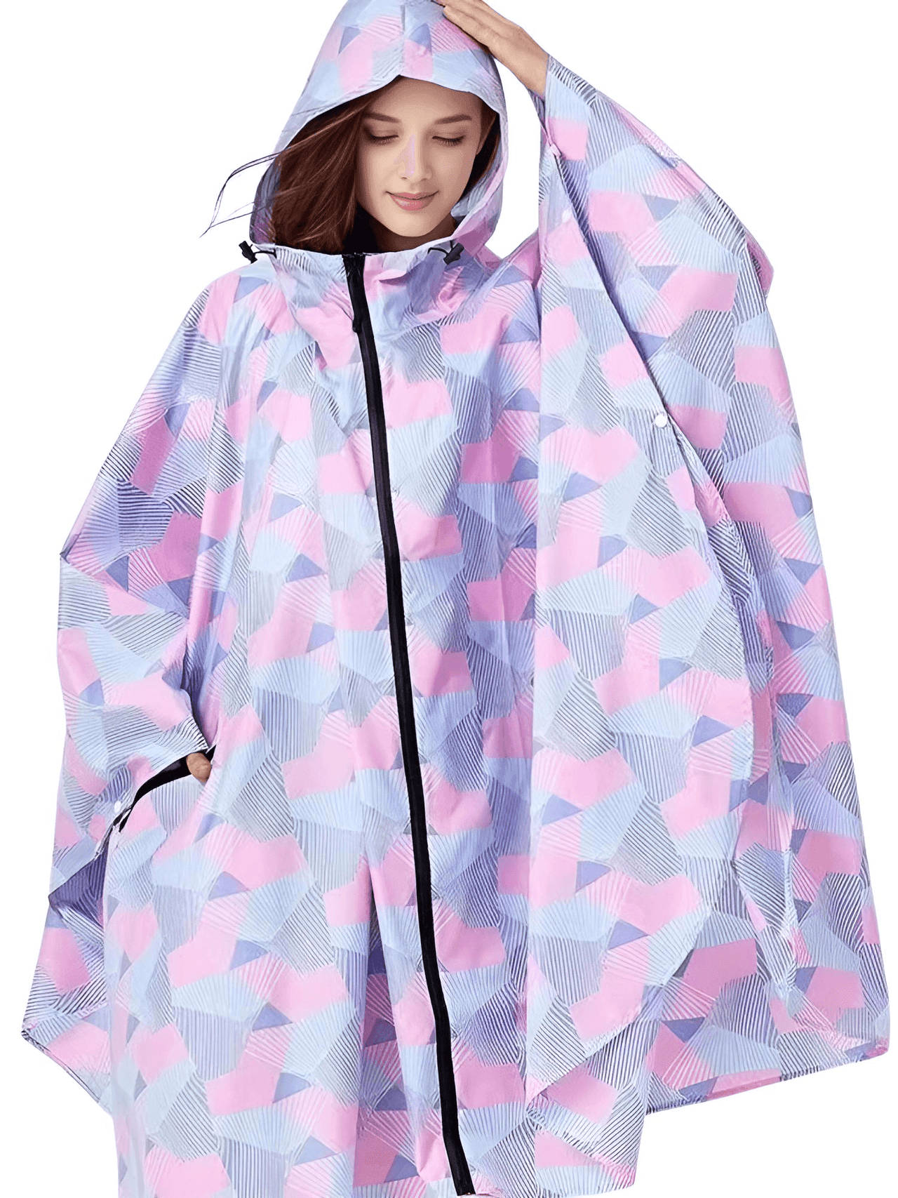 Women's Hooded Raincoat Waterproof Poncho -, Coats & Jackets , Drestiny , Australia, Beige, Black, Blue, Dark Blue, FR, Green, Light Brown, Navy, New Zealand, Off White, Pale Green, Pink, Ponchos, Raincoats, Deep Pink, Tan, United Kingdom, United States, White, Yellow , Drestiny , www.shopdrestiny.com