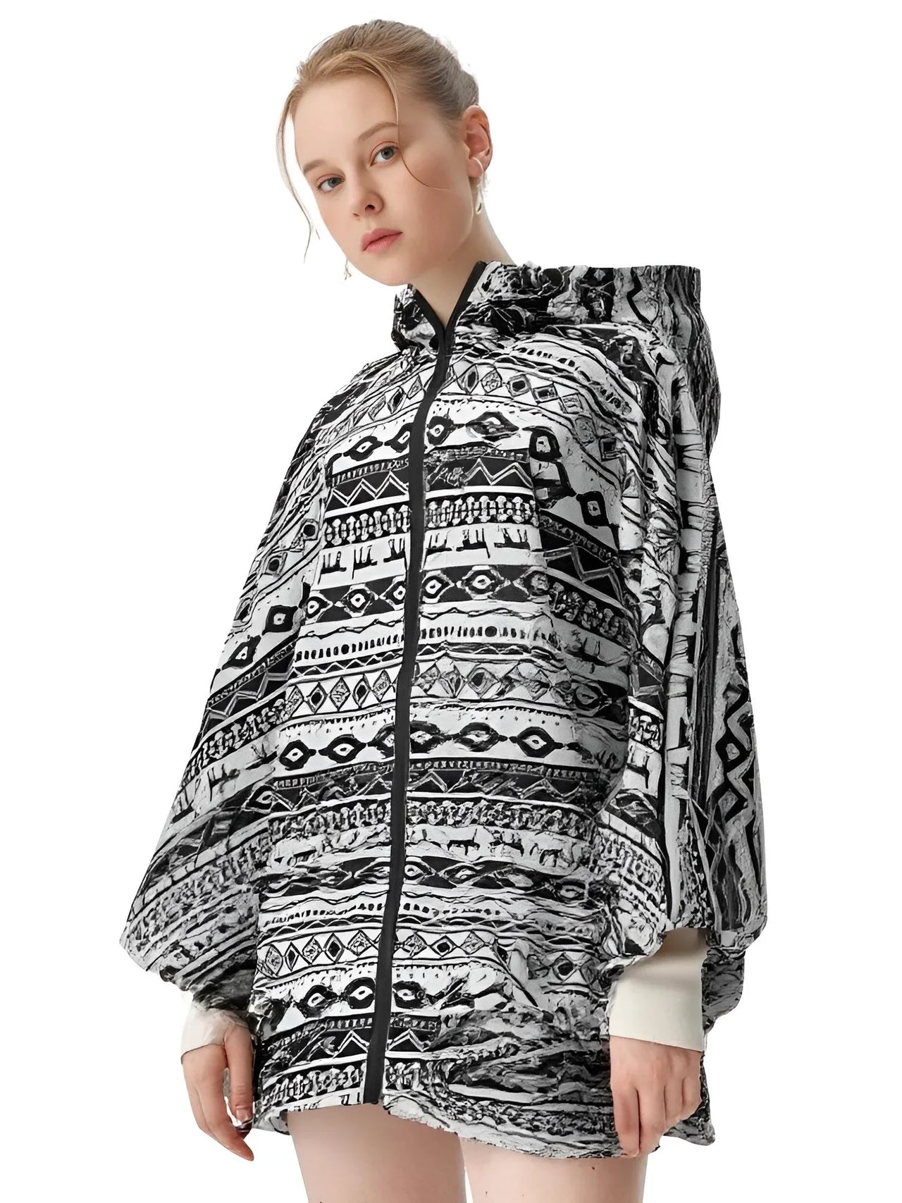Women's Hooded Raincoat Waterproof Poncho