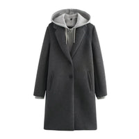 Thumbnail for Gray coat with a hood on a white background