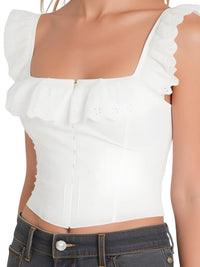 Thumbnail for Women's Lace-Up Corset Top Sexy Summer Crop Top Women's Lace Tank Top, Drestiny, Corsets, Crop Tops, Tank Tops, Casual Shirts, Sleeveless, XS, S, M, L, White, Sky Blue, United States, USA, Canada, Australia, New Zealand, lace up corset top, sexy crop top, lace tank top women's, summer going out tops,  bodice top, shopdrestiny.com