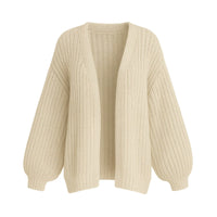 Thumbnail for Beige oversized cardigan on a white background