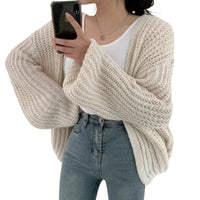 Thumbnail for Women's Lantern Sleeve Cardigan Sweater Casual Fall Streetwear Tops Chic Y2K Sweater