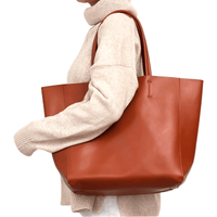 Thumbnail for Women's Large Capacity Real Leather Classic Tote Bag -, Handbags , Drestiny , Australia, Black, Blue, Brown, FR, Green, Grey, Handbags, Light Blue, Light Green, Pink, Purses, Tan, United Kingdom, United States, Wine Red, Yellow , Drestiny , www.shopdrestiny.com