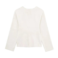 Thumbnail for Women's Leather-Buckle Sweater Jacket Elegant Single Breasted Sweater