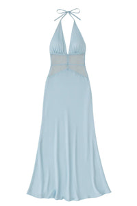 Thumbnail for Light blue halter neck dress on a white background