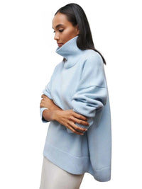 Thumbnail for Women's Oversized Turtleneck Sweater Elegant Thick Pullover Knitted Jumper Long Sleeve Sweaters