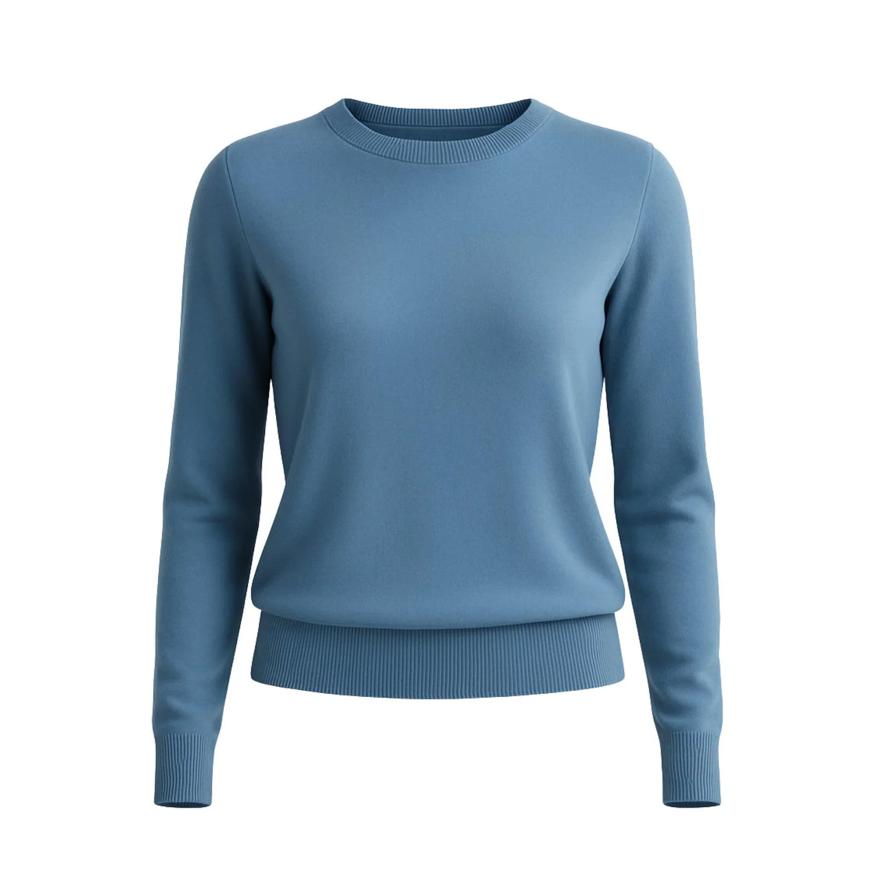 Blue sweater on a white background