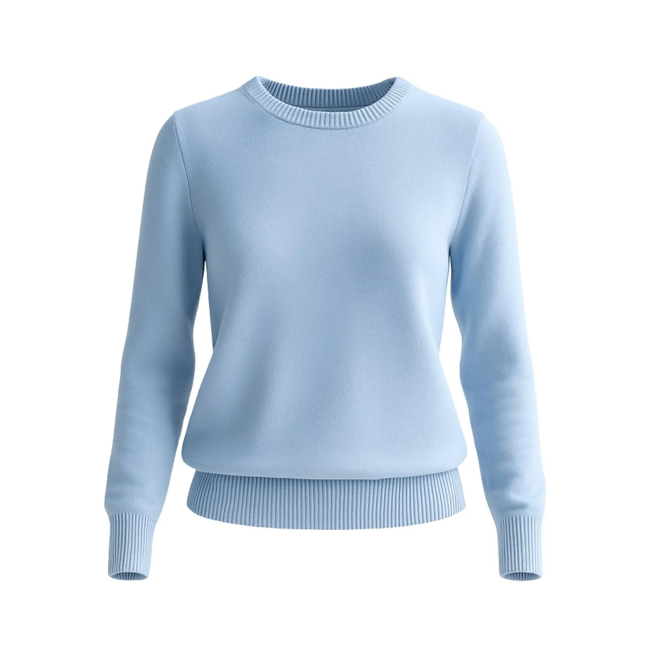 Light blue sweater on a white background
