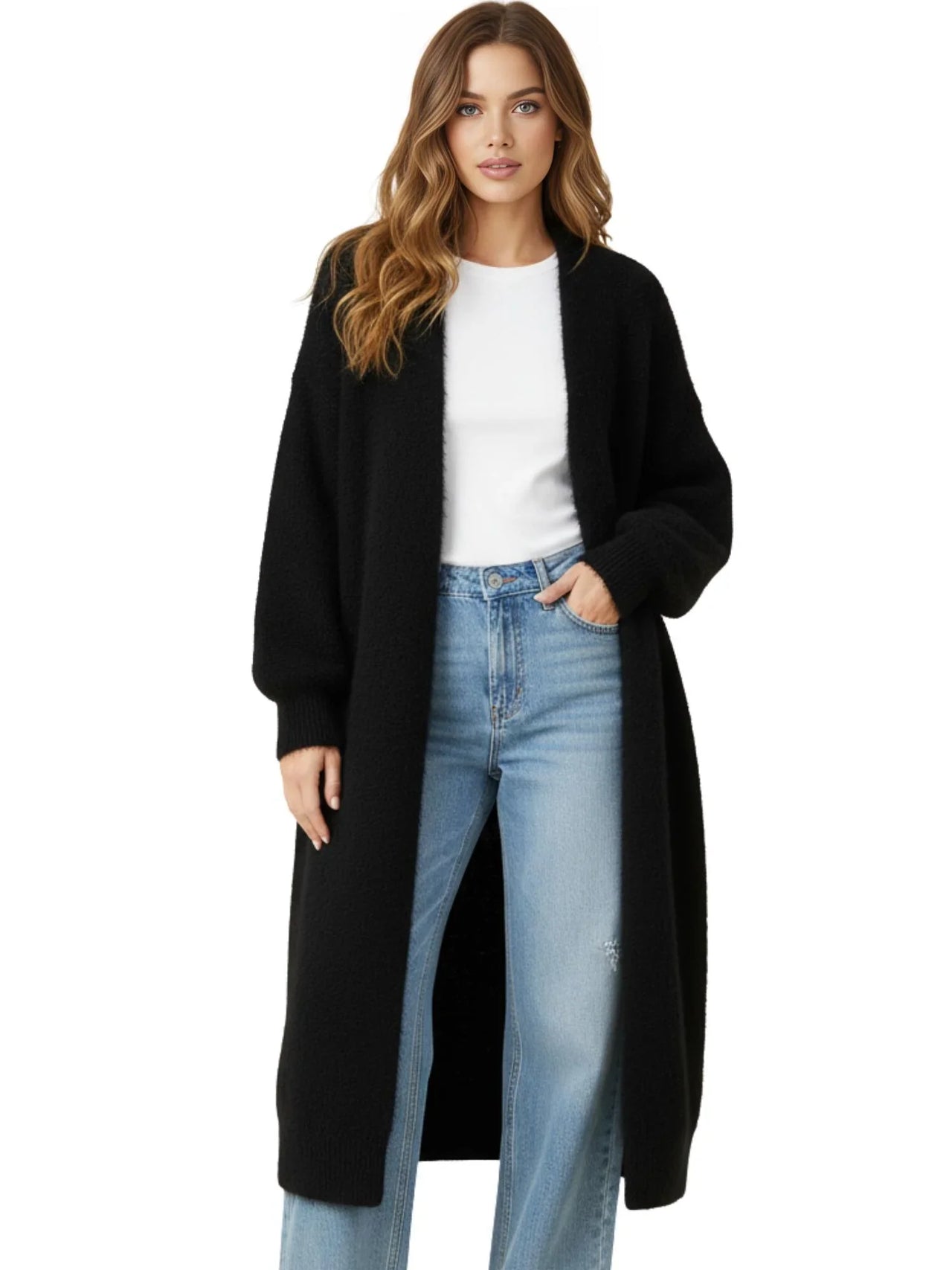 Women's Long Fluffy Cardigan Sweater Coat