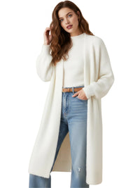 Thumbnail for Women's Long Fluffy Cardigan Sweater Coat