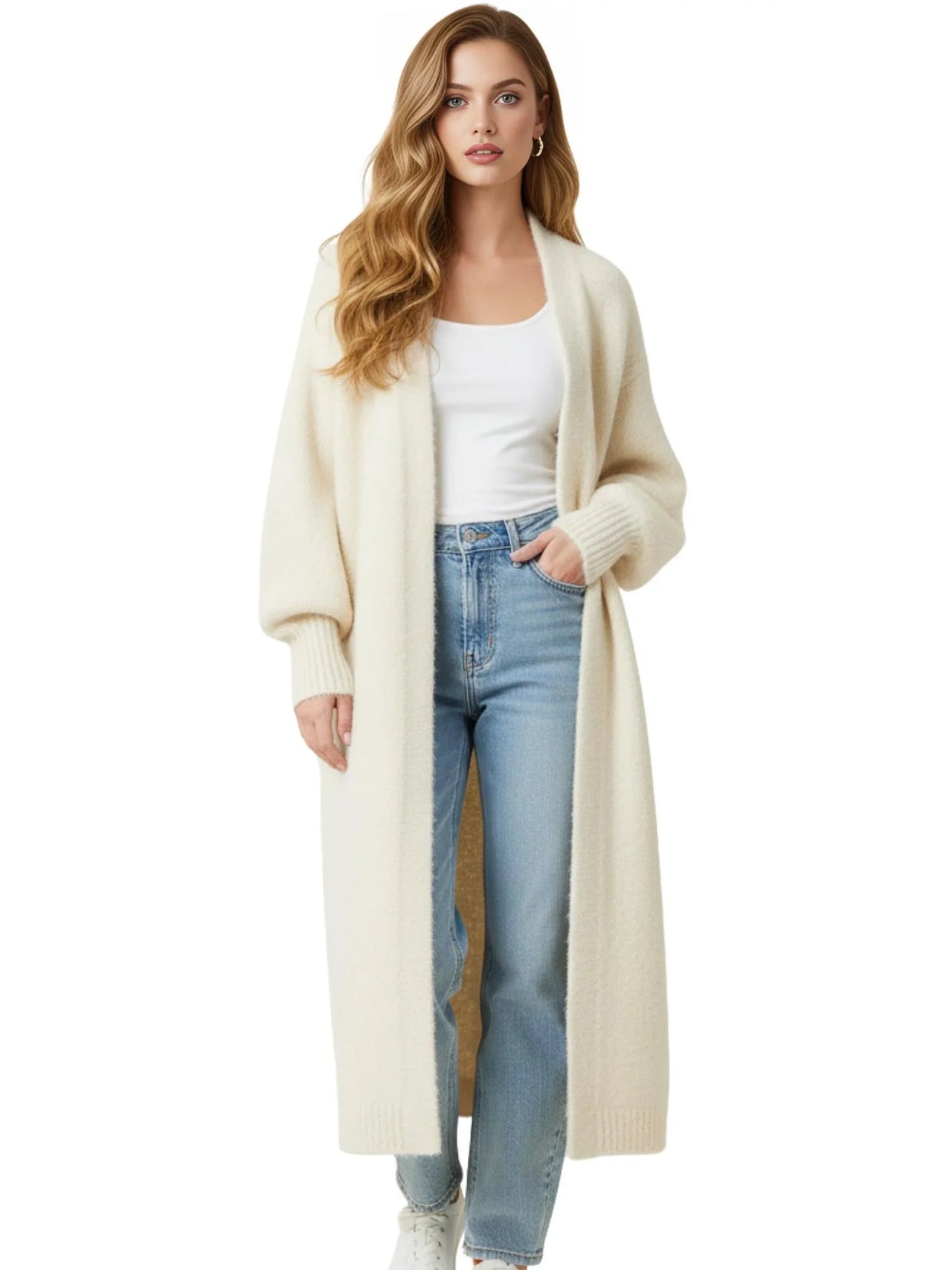 Women's Long Fluffy Cardigan Sweater Coat