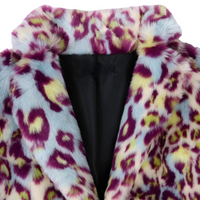 Thumbnail for Close-up of a multicolored fur coat with a leopard print pattern.