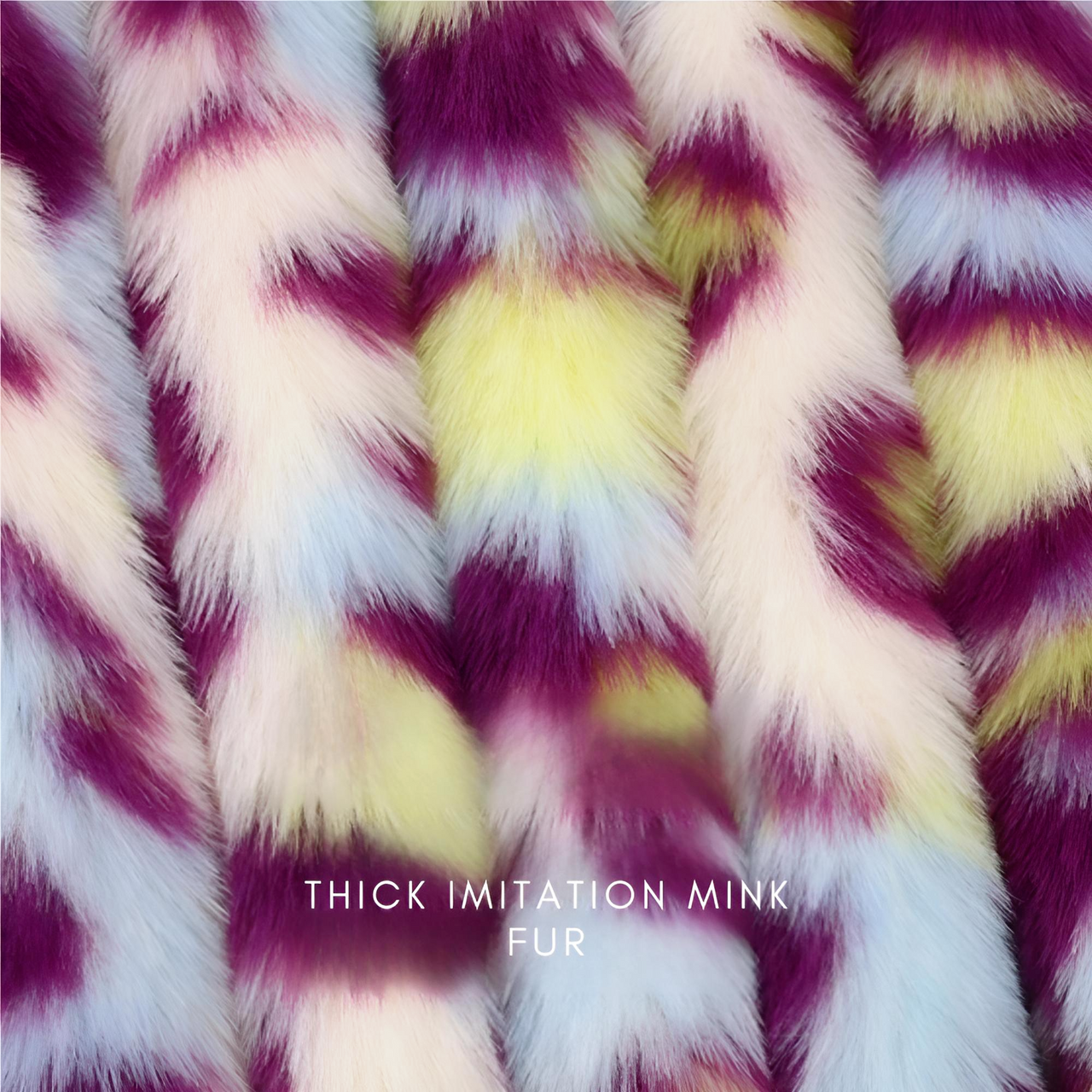 Close-up of thick imitation mink fur with leopard print pattern