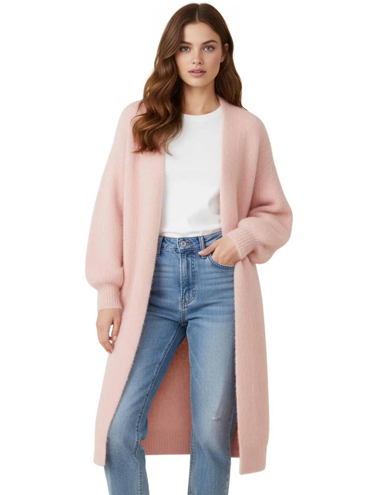 Women's Long Fluffy Cardigan Sweater Coat