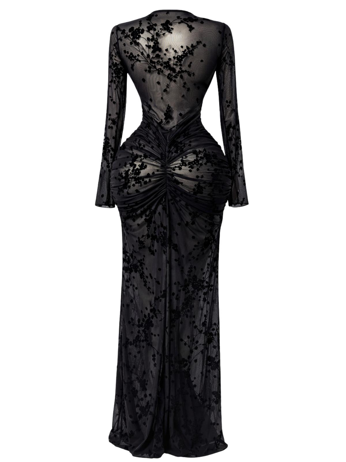 10 Styles of Women's Long Sleeve Bodycon Dresses Stacked Mesh See-Through With Lining Long Dress Evening Birthday Sexy Party Dresses