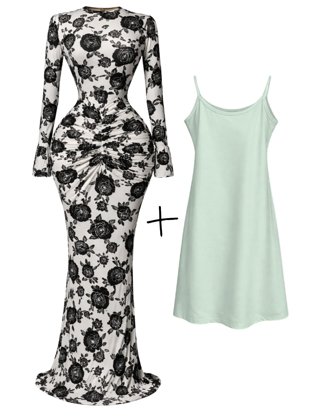 10 Styles of Women's Long Sleeve Bodycon Dresses Stacked Mesh See-Through With Lining Long Dress Evening Birthday Sexy Party Dresses