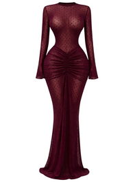 Thumbnail for 10 Styles of Women's Long Sleeve Bodycon Dresses Stacked Mesh See-Through With Lining Long Dress Evening Birthday Sexy Party Dresses