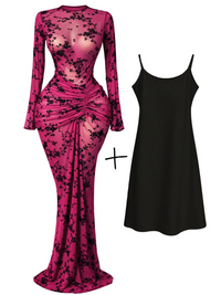 Thumbnail for 10 Styles of Women's Long Sleeve Bodycon Dresses Stacked Mesh See-Through With Lining Long Dress Evening Birthday Sexy Party Dresses