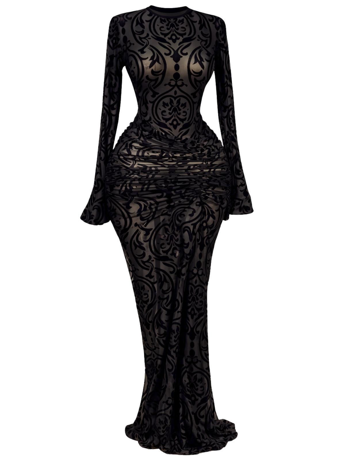 10 Styles of Women's Long Sleeve Bodycon Dresses Stacked Mesh See-Through With Lining Long Dress Evening Birthday Sexy Party Dresses