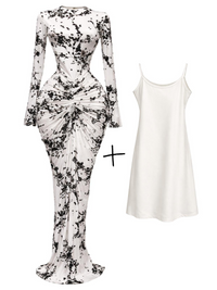 Thumbnail for 10 Styles of Women's Long Sleeve Bodycon Dresses Stacked Mesh See-Through With Lining Long Dress Evening Birthday Sexy Party Dresses