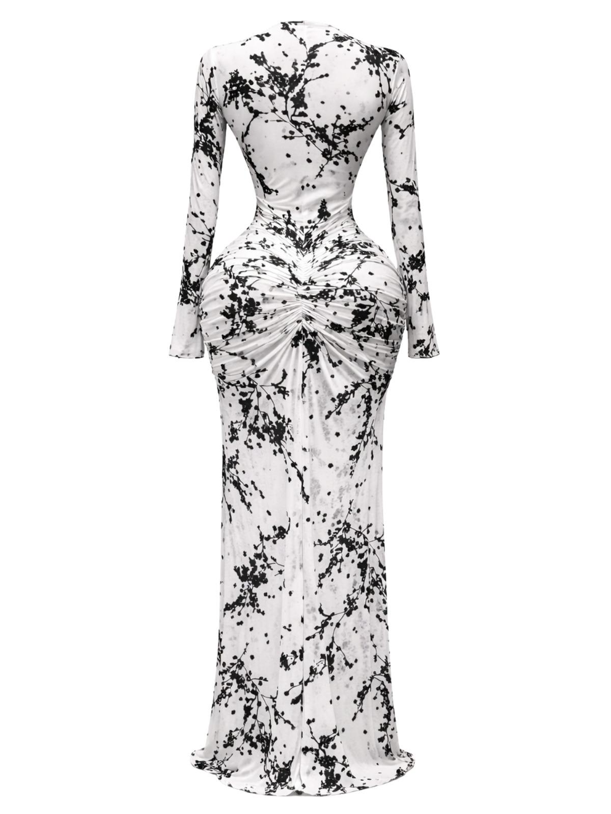 10 Styles of Women's Long Sleeve Bodycon Dresses Stacked Mesh See-Through With Lining Long Dress Evening Birthday Sexy Party Dresses