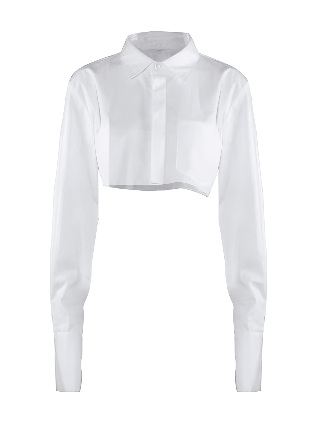 Women's Long Sleeve Lapel Collar Blouse -, Blouse , Drestiny , Australia, Black, Blouses, Canada, Crop Tops, Gender_Women, L, Long Sleeves, M, New Zealand, S, United Kingdom, United States, White , Drestiny , www.shopdrestiny.com