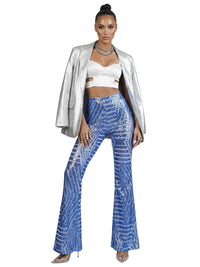 Thumbnail for Women's Loose High Waist Wide Leg Sequin Pants