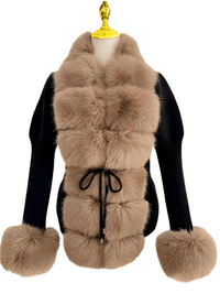 Thumbnail for Women's Luxury Knitted Sweater Coat With Detachable Fur in 14 Colors!