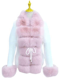 Thumbnail for Women's Luxury Knitted Sweater Coat With Detachable Fur in 14 Colors! -, Sweater Coat , Drestiny , Australia, Beige, Black, Blue Grey, Brown, Camel, Coats, Dark Khaki, Khaki, L, Light Brown, M, New Zealand, Pink, S, United Kingdom, United States, White, XL, XXL, XXXL , Drestiny , www.shopdrestiny.com