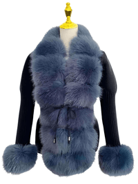 Thumbnail for Women's Luxury Knitted Sweater Coat With Detachable Fur in 14 Colors! -, Sweater Coat , Drestiny , Australia, Beige, Black, Blue Grey, Brown, Camel, Coats, Dark Khaki, Khaki, L, Light Brown, M, New Zealand, Pink, S, United Kingdom, United States, White, XL, XXL, XXXL , Drestiny , www.shopdrestiny.com