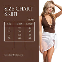 Thumbnail for Women's Net Beach Skirt with Hollow Straps and Slit Sexy Beach Cover-Up Skirt for Summer, Drestiny, Skirts, Cover Ups, S, M, L, XL, United States, USA, Canada, Australia, New Zealand, United Kingdom, UK, Army Green, White, Black, Coffee, Dark Green, Lotus Root, Coral Red, Watermelon Red, Purple, net beach skirt, mesh cover up skirt, sheer beach skirt, short beach cover up, beach mink skirt, shopdrestiny.com