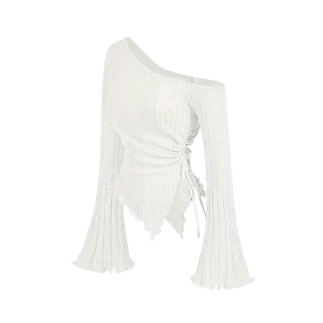 Women's Off-Shoulder Asymmetrical Shirt Street Style Trumpet Sleeve Top Long Sleeve, Casual Shirts, Long Sleeves, XS, S, M, L, XL, United States, Off Shoulder, USA, Canada, Australia, New Zealand, United Kingdom, UK, Black, Grey, Olive Green, White, Khaki, Dark Olive Green, off the shoulder top, asymmetrical top women's, one shoulder top, off shoulder shirt, asymmetrical off shoulder top, shopdrestiny.com