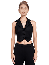 Thumbnail for Women's Office Chic Backless Halter V-Neck Crop Vest -, Vests , Drestiny , Australia, Black, Brown, Canada, Dark Blue, Khaki, L, M, Navy, New Zealand, S, United Kingdom, United States, Vests, White, XL, XXL , Drestiny , www.shopdrestiny.com