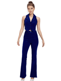 Thumbnail for Women's Office Chic Backless Halter V-Neck Crop Vest -, Vests , Drestiny , Australia, Black, Brown, Canada, Dark Blue, Khaki, L, M, Navy, New Zealand, S, United Kingdom, United States, Vests, White, XL, XXL , Drestiny , www.shopdrestiny.com