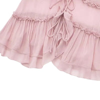 Thumbnail for Women's Open-Front Ruffle Camisole Women's See Through Crop Top Sexy Camis, Drestiny, Camisoles, Crop Tops, Tank Tops, Pink, Black, Casual Shirts, Sleeveless, XS, S, M, L,  United States, USA, Canada, Australia, New Zealand, United Kingdom, UK, ruffle crop top, sheer camisole, open front top, sexy summer tops, going out tops for women, ruffle cami top, open front blouse, sheer going out top, cut out top UK, crop top with ruffles, shopdrestiny.com