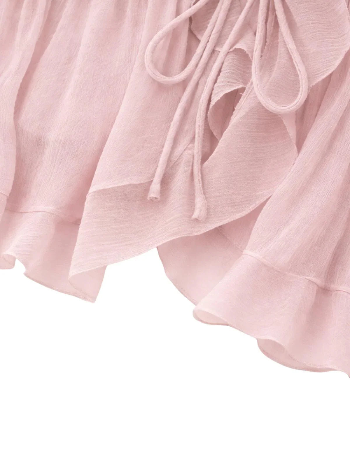 Women's Open-Front Ruffle Camisole Women's See Through Crop Top Sexy Camis