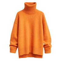 Thumbnail for Orange turtleneck sweater on a white background