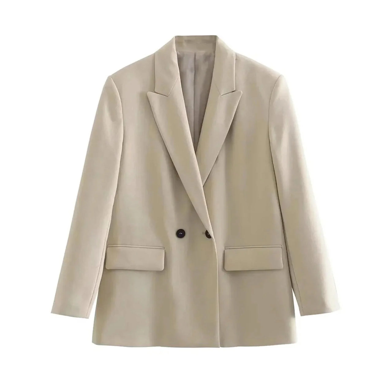 Khaki oversized blazer on a white background