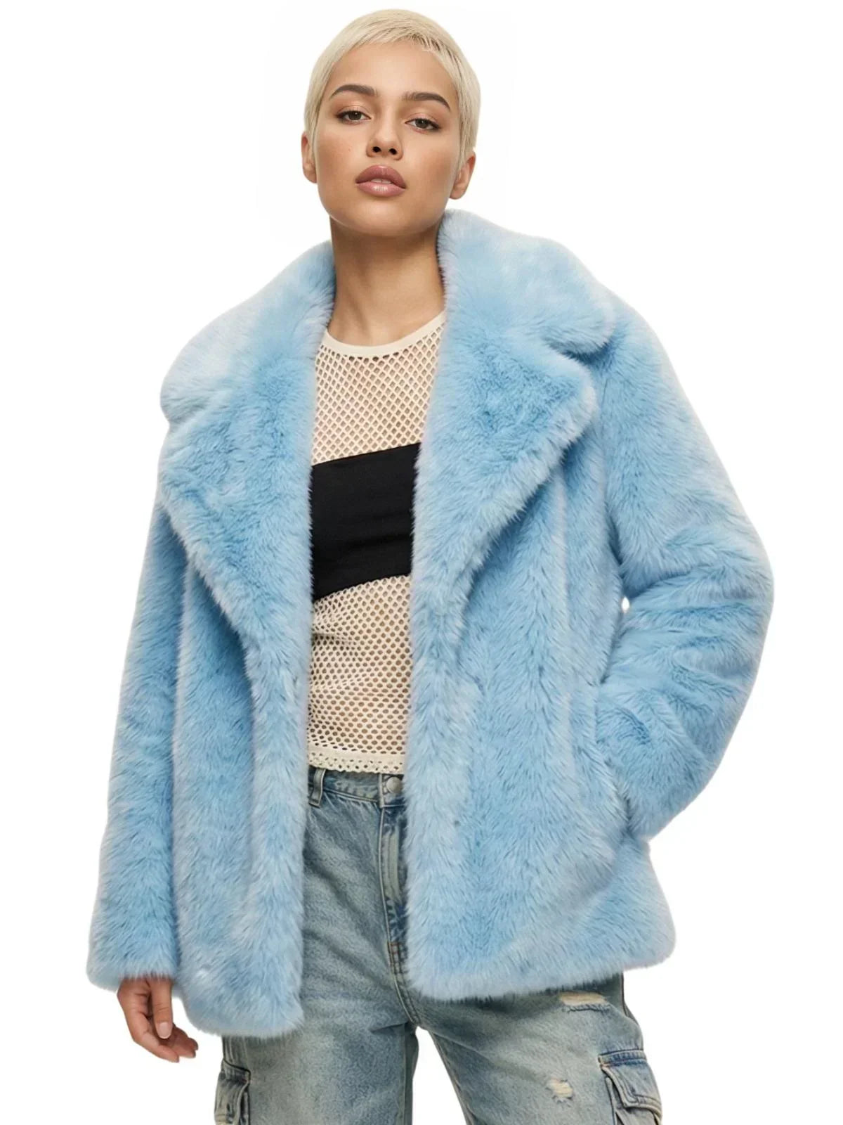 Women's Oversized Teddy Coat High Quality Luxury Faux Fur Coat Thick Warm Overcoat Outerwear Long Faux Fox Fur Jacket